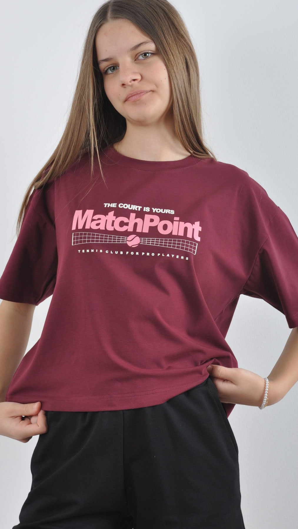 MAJICA MATCH POINT (KROP-TOP OVERSIZE) 8-16